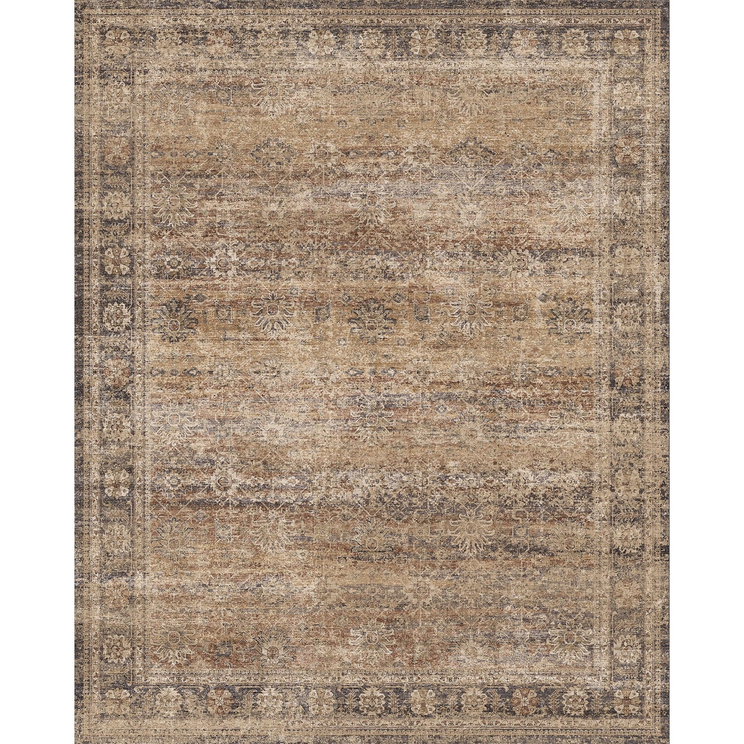 BERTHMEER 8'x10' Area Rugs for Living Room Bedroom Office Dining Room Farmhouse Large Brown Rugs Vintage Oriental Traditional Distressed Non Slip Washable Rugs Carpets