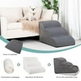 OEIKPFN 3 Tiers Dog Ramp and Stairs for Beds Or Couches - Non-Slip Sturdy Pet Steps - for Small Dogs to get on High Bed