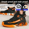 XQJ Outdoor Security Boots Steel Toe Boots For Men Work Safety Shoes Indestructible Slip-Resistant Shoes Stylish Cool Safety Boots Orange