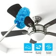 Ceiling Fan Cleaner Duster Reusable Microfiber Ceiling Fan Blade Cleaner Removable Duster with Extension Pole Adjusts 13 to 49.7 Inch for Cleaning Walls Bookshelves Furniture Door Window Top (Blue)