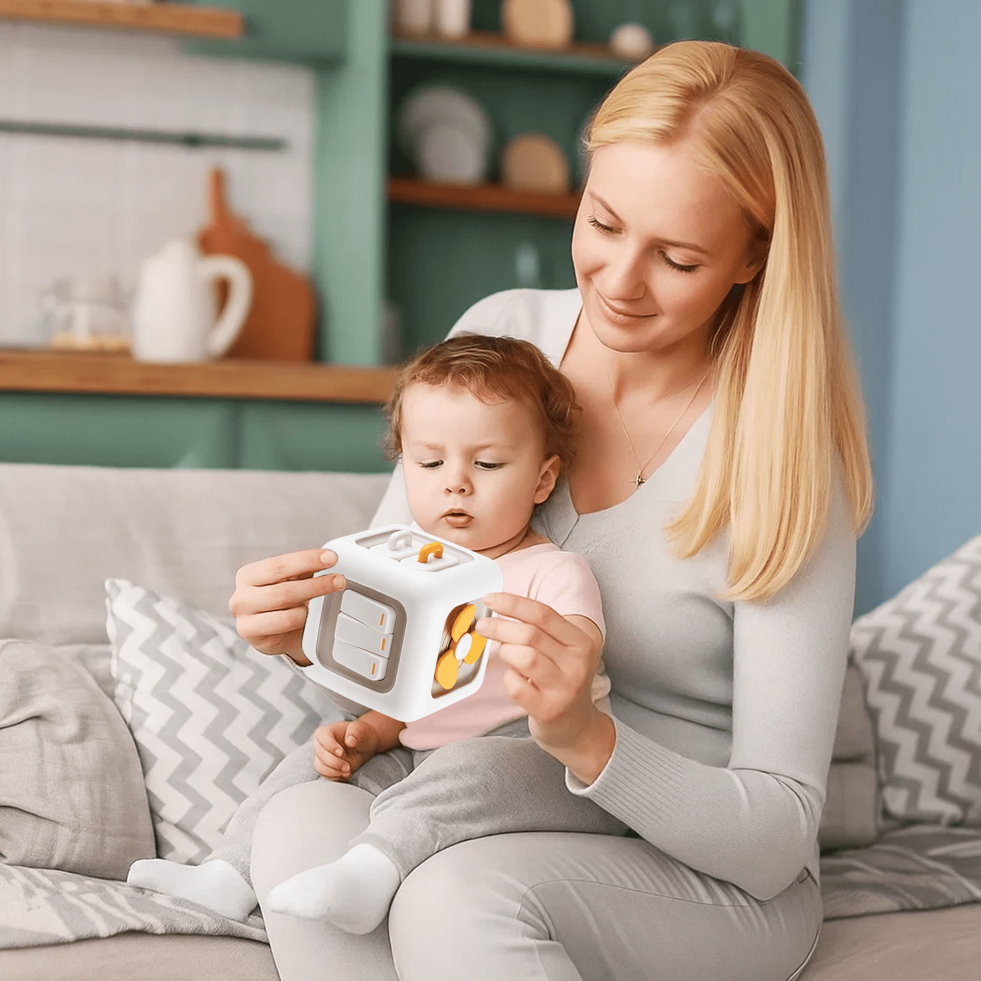 Toddler Toys, Busy Cube Montessori Toys for 1 Year Old, Learning Fine Motor Skills Toys, Travel Sensory Toys for Toddlers 1-3 Years Old