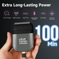 Mini Electric Razor for Men, Fast Rechargeable Foil Shaver for Beard/Face, IPX7 Waterproof for Travel & Home, Light Gray