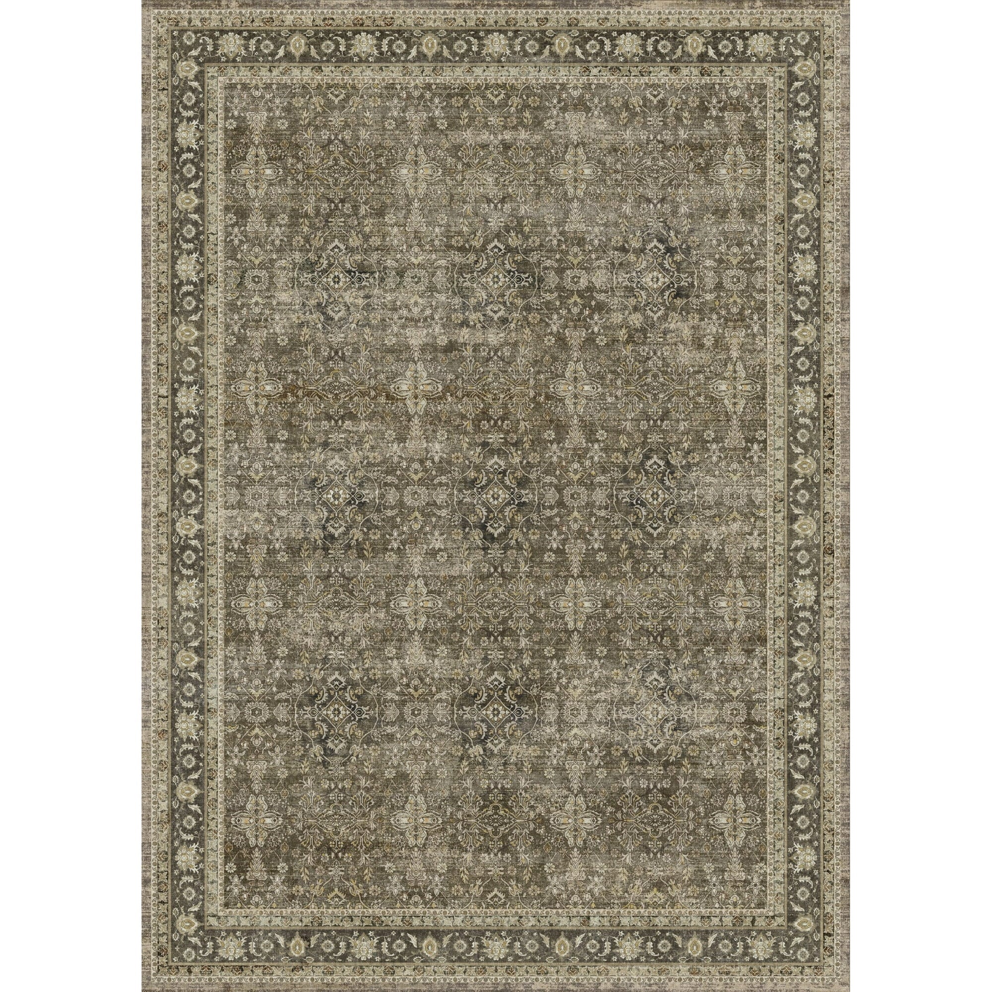 WIPONKEN 5x7 Area Rugs for Living Room Bedroom Dining Room Office Farmhouse, Machine Washable Non Slip Vintage Persia Rug