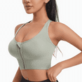 SOMER Women's Sports Bras Zip Front High Support Wireless Padded Strappy Athletic Yoga Workout Bra