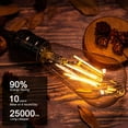 Roomrite LED Vintage Light Bulb, Edison Bulbs 4W (40W Equivalent) ST19 Warm Light Bulbs 2400K 300LM E26 Base,Non-Dimmable,Amber Glass - 6 Pack