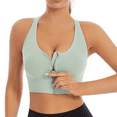 SOMER Women's Sports Bras Zip Front High Support Wireless Padded Strappy Athletic Yoga Workout Bra