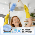 Heavy Duty Duster Refills, 50 pcs with Handle & Extendable Handle*1 , Multisurface 360° Dusters with 4X Microfibers(Blue)