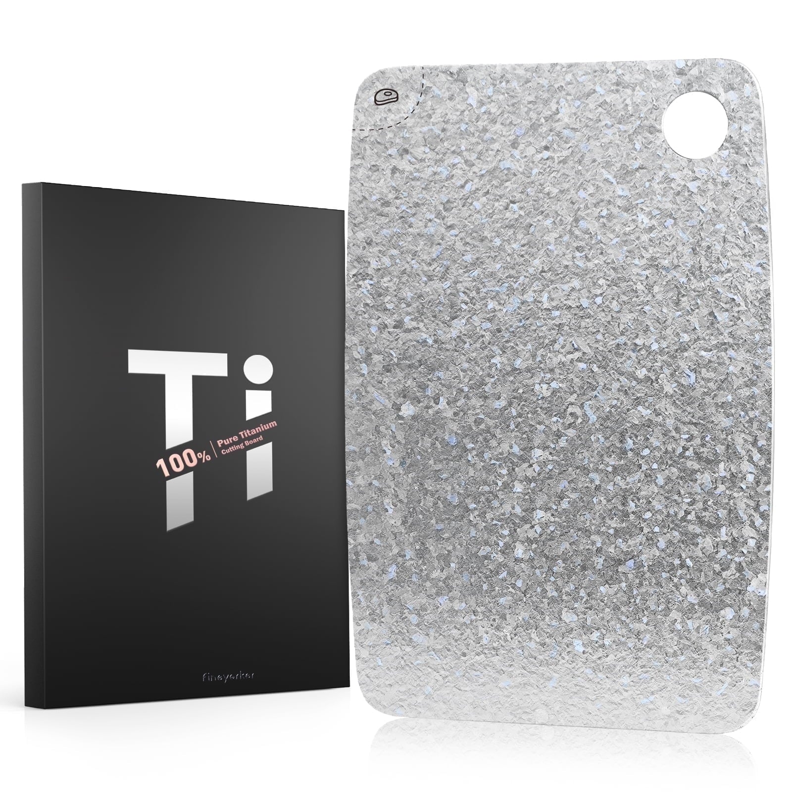 100% Pure Titanium Cutting Board – EPA-Certified Cutting Board, Double-Sided Pure Titanium Cutting Board for Kitchen and Outdoor Cooking (12"x8")