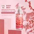 Vital Luxury Cherry Blossom Scented Bath and Body Gift Set, 3 Pieces,with Shower Gel,Body Lotion, and Body Mist