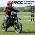 Gpower Gasoline 49cc Dirt Bike for Kids 6-15,2-Stroke Gas Power Mini Dirt Bike,1-Seater,Black