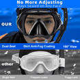 TUDIVING Snorkeling Mask Set Adult, Snorkeling Combo, Mask and Snorkel Included, LakeBlue