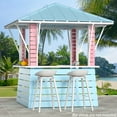 FONA 8'x8' Coastal Dream Outdoor Bar & Grill Gazebo with USB,Hooks,Open Sides for Backyard & Pool