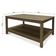 Dowellia Farmhouse Rectangle Coffee Table, Rustic Weathered Oak