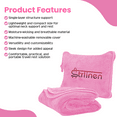 Strlinen Travel Blanket and Pillow - Premium Soft 2 in 1 Airplane Blanket with Soft Bag Pillowcase, Hand Luggage Sleeve and Backpack Clip (Pink)