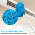 Ceiling Fan Cleaner Duster Reusable Microfiber Ceiling Fan Blade Cleaner Removable Duster with Extension Pole Adjusts 13 to 49.7 Inch for Cleaning Walls Bookshelves Furniture Door Window Top (Blue)