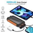 SOLPOWBEN 38800mAh Solar Power Bank Compatible for Iphone/Android 12W Portable Charger Power Bank with 2 SOS Flashlight Battery Pack for Outdoor Camping Hiking(Orange)