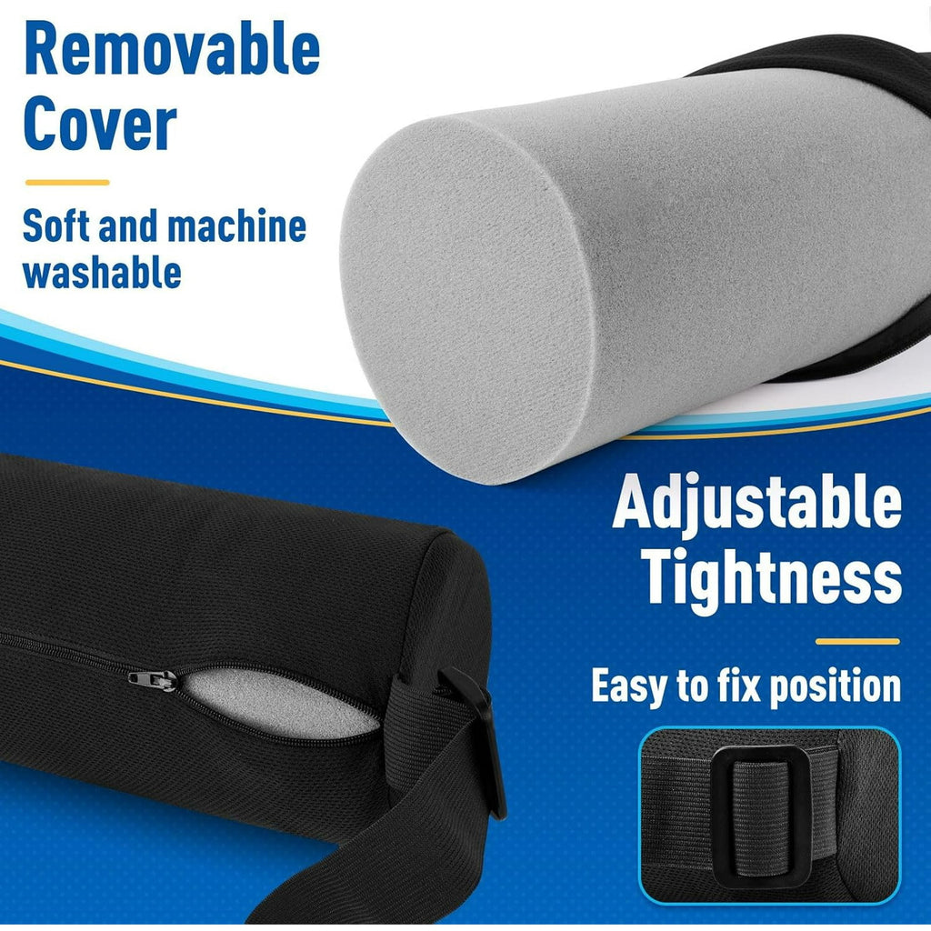 Lumbar Roll Support Pillow for Office Chair, Car, Gaming Chair, USA-Made Memory Foam Back Support Cushion with Washable Cover. The Preferred Lumbar Pillow by Physical Therapists - Standard Density