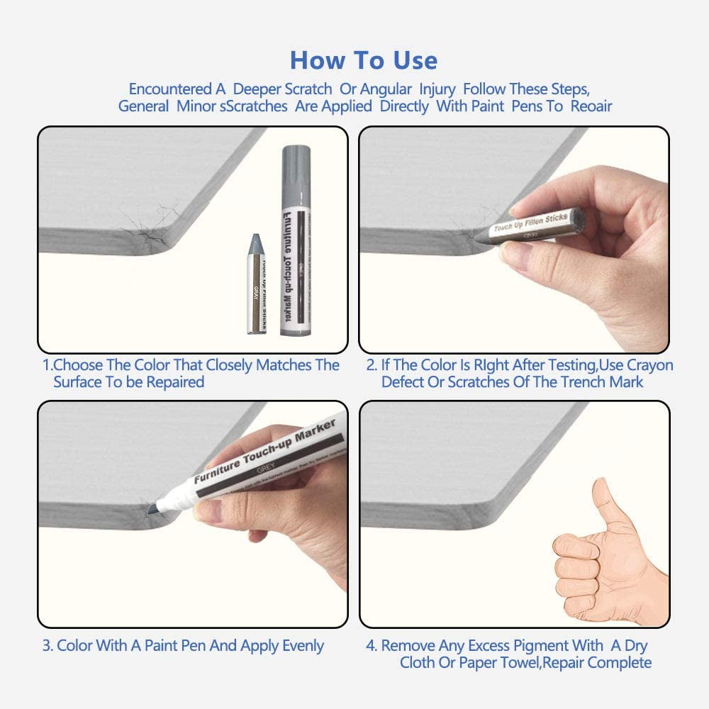 Furniture Repair Kits 17PCS Wood Markers Wax Sticks, For Stains, Scratches, Wood Floors, Tables, Desks, Carpenters, Bedposts, Touch Ups, And Cover Ups