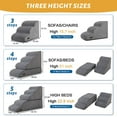 OEIKPFN 3 Tiers Dog Ramp and Stairs for Beds Or Couches - Non-Slip Sturdy Pet Steps - for Small Dogs to get on High Bed