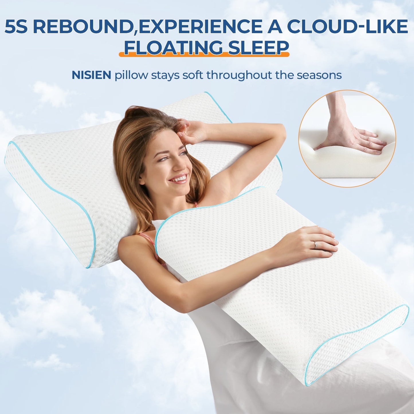Sleep Comfort Memory Foam Contour Pillow - Neck Pain Relief