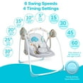 OEIKPFN Foldable Baby Swing for Infants with Adaptable Speeds, Music and Toys for 0-9 Months 6-25 lbs, White Gray