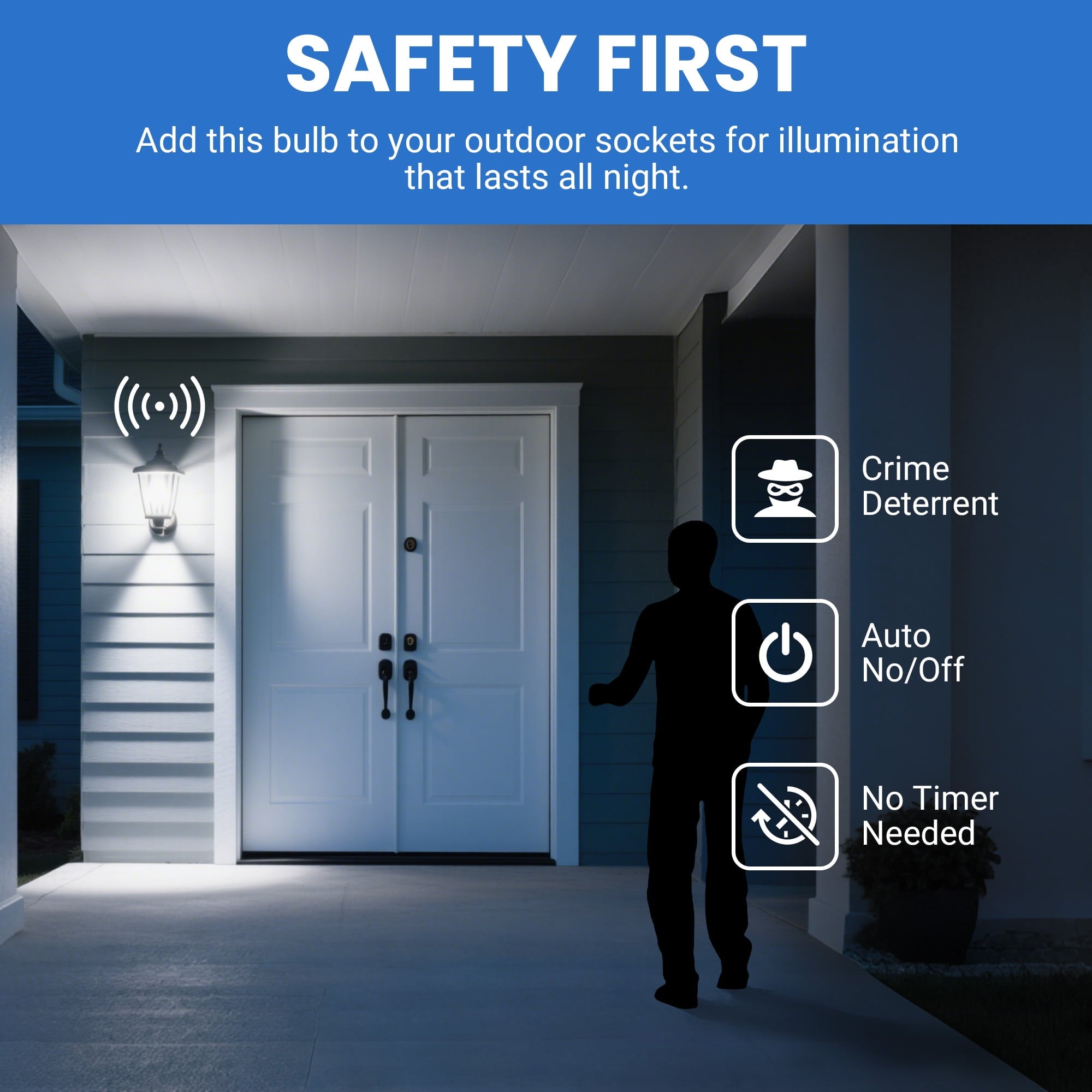 DAYBETTER Dusk to Dawn Light Bulbs Outdoor 60 Watt Equivalent, Automatic On/Off Sensor LED Light Bulb, 9W Daylight 5000K, 800Lumen, A19 E26 Bulbs,4pack.