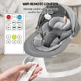 Baby Swing for Infants, OEIKPFN Bluetooth Baby Bouncer for Babies 0-9 Months with 5 Speed, Gray