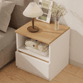 2 Tier Nightstand with Drawer, End Table Sofa Side Table for Bedroom Living Room, White