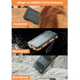 SOLPOWBEN 30000mAh Solar Power Bank Compatible for Iphone 17 Cell Phone 12W Portable Charger Power Bank for Outdoor Camping Hiking (Orange)