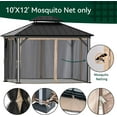 MODERN SHADE universal 4-Panel Mosquito Netting for 10x12 Gazebo,Patio Canopy Replacement with Zipper