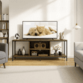 Dowellia Mid-Century Wooden TV Stand for TVs up to 60" with Open Storage Shelves and Metal Frame - Retro