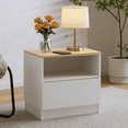 2 Tier Nightstand with Drawer, End Table Sofa Side Table for Bedroom Living Room, White