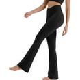SOMER Women's Leggings Yoga Pants V Crossover High Waisted Flare Leggings Casual Bootleg Workout Pants L