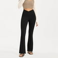 SOMER Women's Leggings Yoga Pants V Crossover High Waisted Flare Leggings Casual Bootleg Workout Pants L