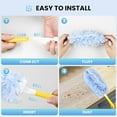 Heavy Duty Duster Refills, 50 pcs with Handle & Extendable Handle*1 , Multisurface 360° Dusters with 4X Microfibers(Blue)