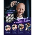 7D Head Shavers for Bald Men, Detachable Head Shaver LED Display Dry Wet Bald Head Razor, IPX7 Waterproof Head Shavers with Type-C Charge