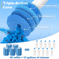 Disposable Toilet Bowl Brush and Holder Cleaning System with Cleanser-Infused Heads (40 Refills)