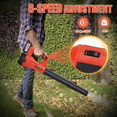 Leaf Blower, 21V Cordless Electric Blower with 2*4.0Ah Batteries and 2 Hour Fast Charger, Lightweight Leaf Blower for Patio Cleaning, Lawn Care, Blowing Fallen Leaves and Dust, etc.