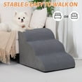 OEIKPFN 3 Tiers Dog Ramp and Stairs for Beds Or Couches - Non-Slip Sturdy Pet Steps - for Small Dogs to get on High Bed