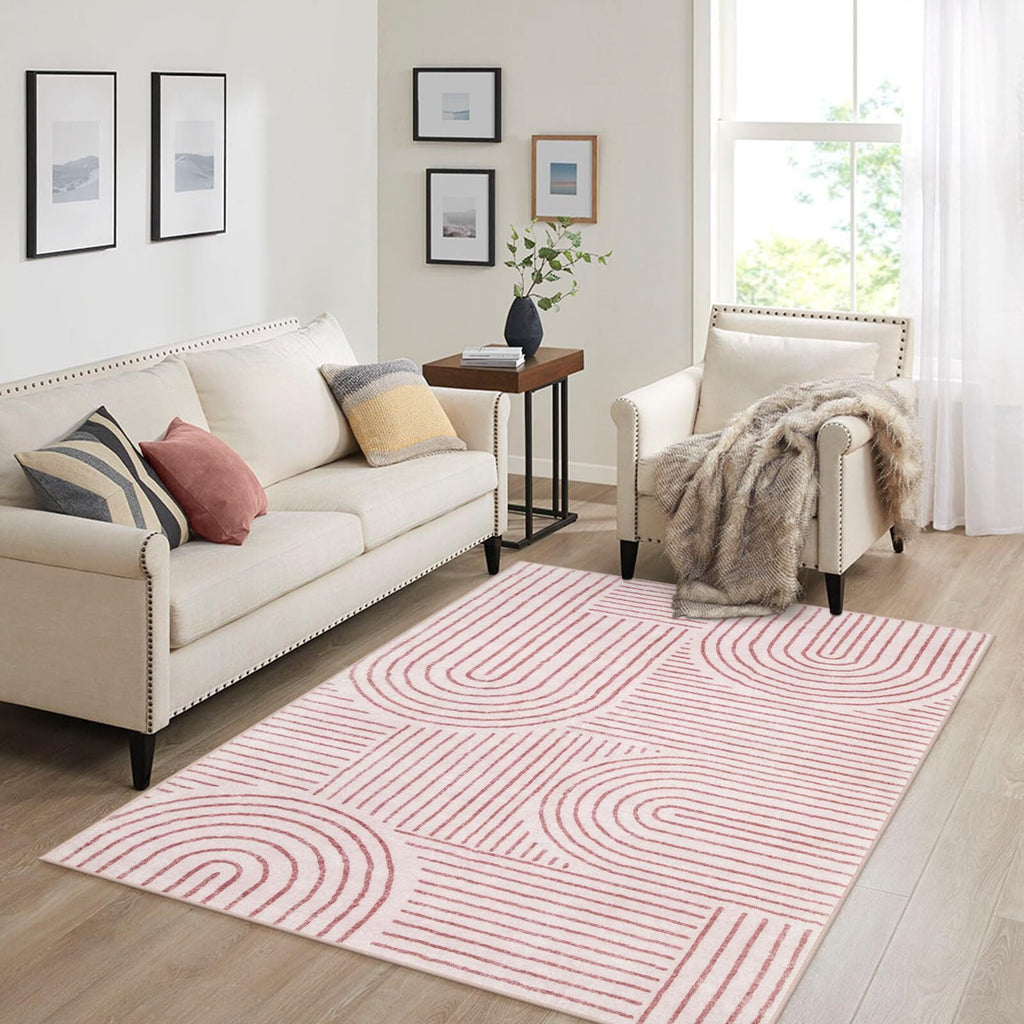 Moynesa Abstract Washable Rugs, 4x6 Rug for Bedroom Nursery Soft Non Slip Modern Living Room Rug, Ultra-Thin Non-Shedding Throw Carpet for Entryway Kitchen Office