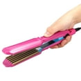 Hair Crimper, Jungle Wave Professional Crimping Iron and Waver Ceramic Curling Iron, Rose Red
