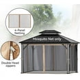 MODERN SHADE universal 4-Panel Mosquito Netting for 10x12 Gazebo,Patio Canopy Replacement with Zipper