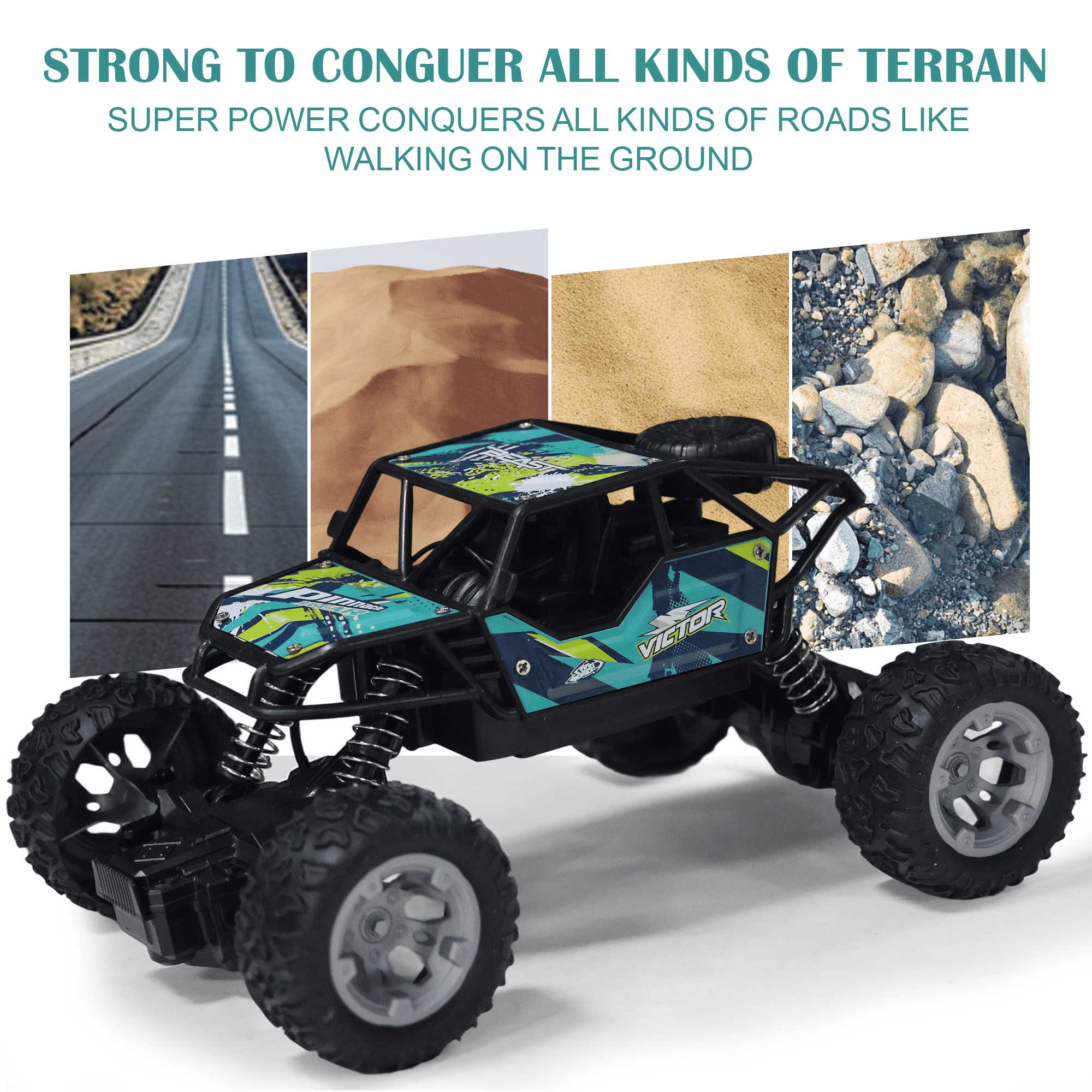 Remote Control Car, Rc Cars Toys for Boys 6-8, 1:18 Scale Off Road RC Car with Rechargeable Batteries, Monster Truck Toys, Blue