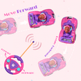 FRESHE Cartoon Remote Control Car, Rc Car with LED Lights & Music, Cars Toys for Ages 2-4,（Pink）