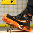 XQJ Outdoor Security Boots Steel Toe Boots For Men Work Safety Shoes Indestructible Slip-Resistant Shoes Stylish Cool Safety Boots Orange