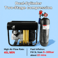 TUDIVING PCP Air Compressor, 4500psi Pcp Compressor Auto stop with Water and Fan Cooling, Triple Filtration for Scuba