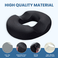 Strlinen Donut Pillow Hemorrhoid Tailbone Seat Cushion – Large Black Lifting Cushion Pain Relief for Coccyx, Prostate, Sciatica, Pelvic Floor, Pressure Sores, Pregnancy