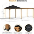 ModernShade 10'x20' Pergola Hybrid Gazebo with Adjustable Shade Fabric,Hardtop Roof,Privacy Curtains,Brown