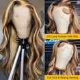 JUNGLE WAVE Body Wave Ombre Lace Front Wigs Human Hair for Women 180 Density 13x6 HD Transparent Lace Front Honey Blonde Wig 26 Inch