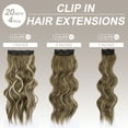 JUNGLE WAVE 20 Inch Clip in Synthetic Hair Extensions 4Pcs Light Brown Blonde Mix Wavy Curly Hairpieces for Women Thick & Natural-Looking